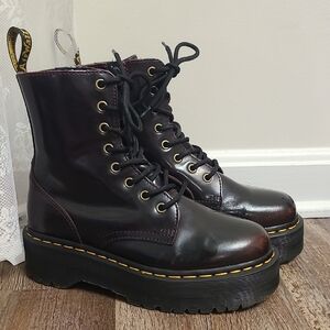 Dr Martens Jadon Cherry Red Arcadia Platform Boots